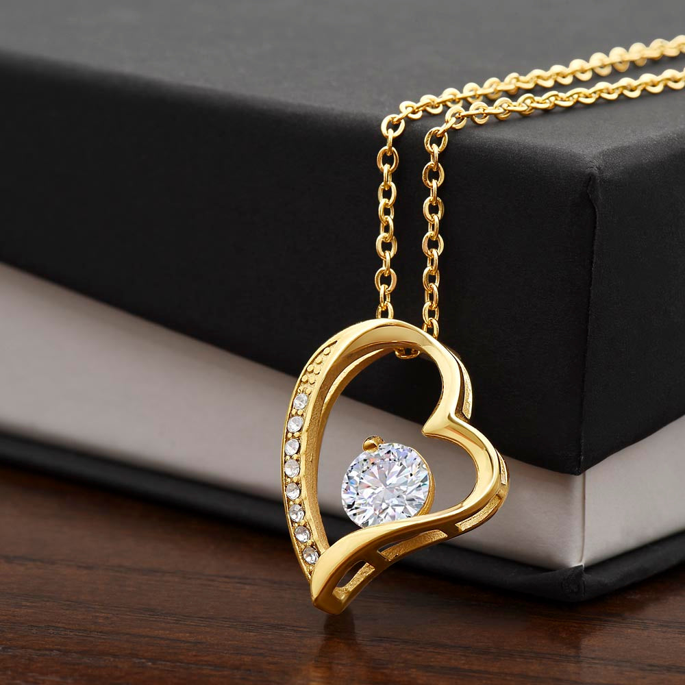 Grandma Heart Pendant Necklace with CZ Crystal